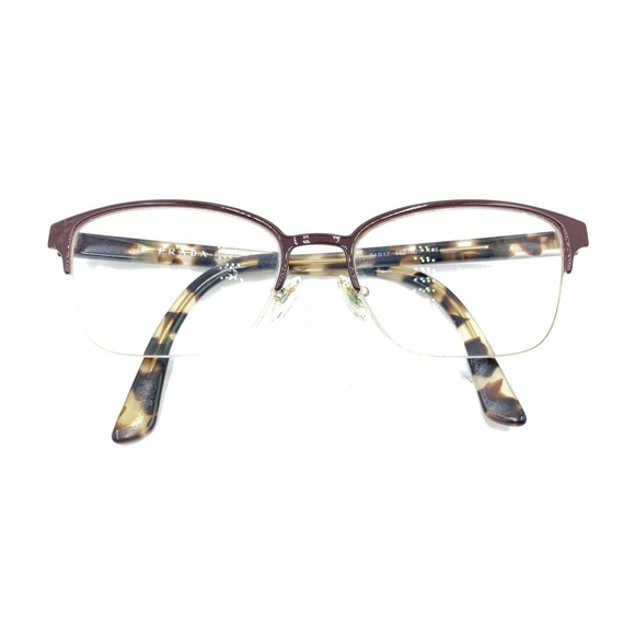 Prada VPR 61X 552-1O1 Brown Half Rim Eyeglasses Frames 54-17 145 Italy Designer - Picture 12 of 12